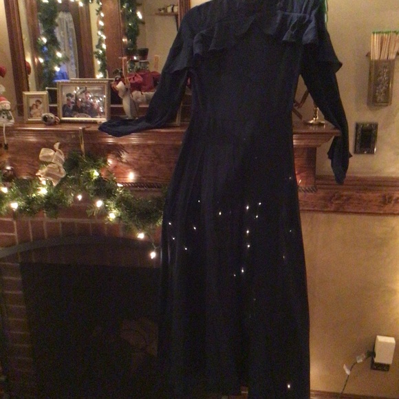 💝HPShein Flounce  Fit &Flare Lantern Sleeve dress sz small - Picture 5 of 6